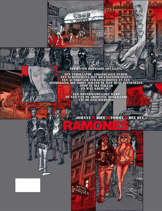 Achterkant van One two three Four Ramones