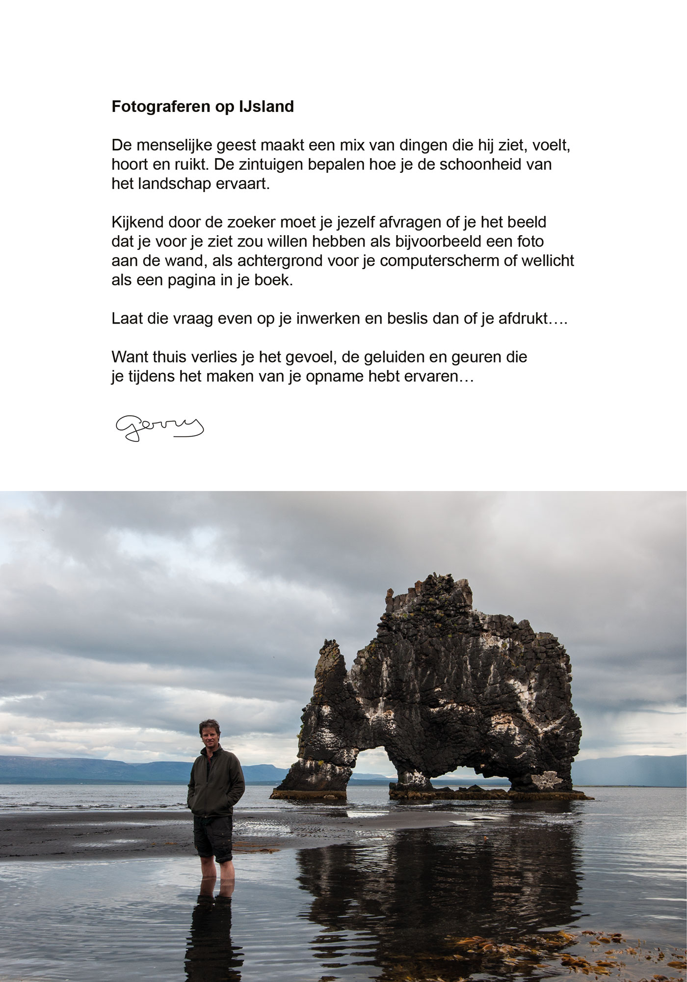 Achterkant van Fotograferen op IJsland