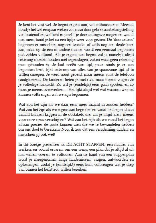 Achterkant van De acht stappen