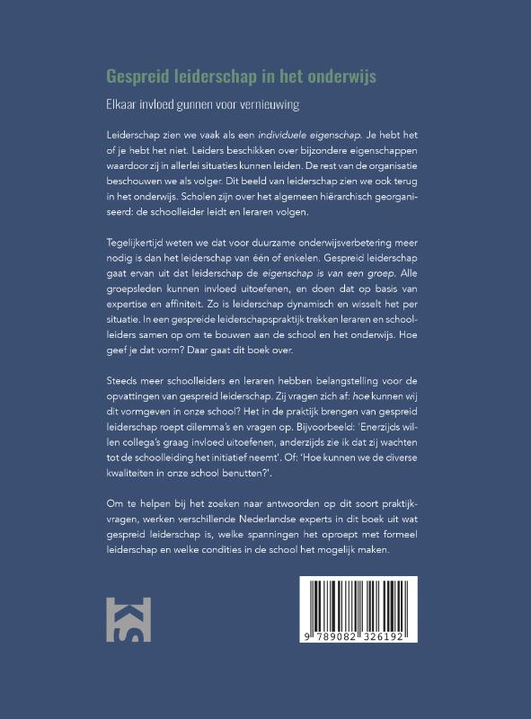 Achterkant van Gespreid leiderschap in het onderwijs