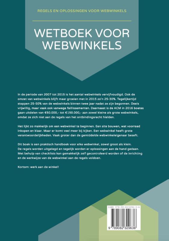 Achterkant van Wetboek voor webwinkels