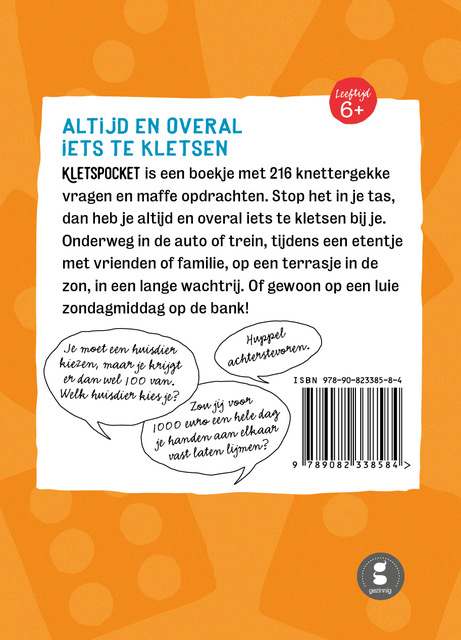 Achterkant van Kletspocket