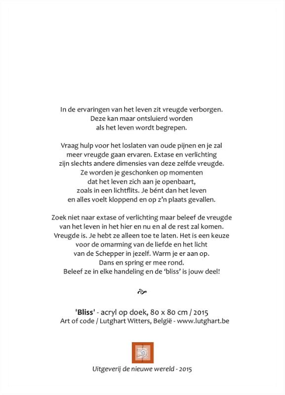 Achterkant van Wake-up call kunstkaarten