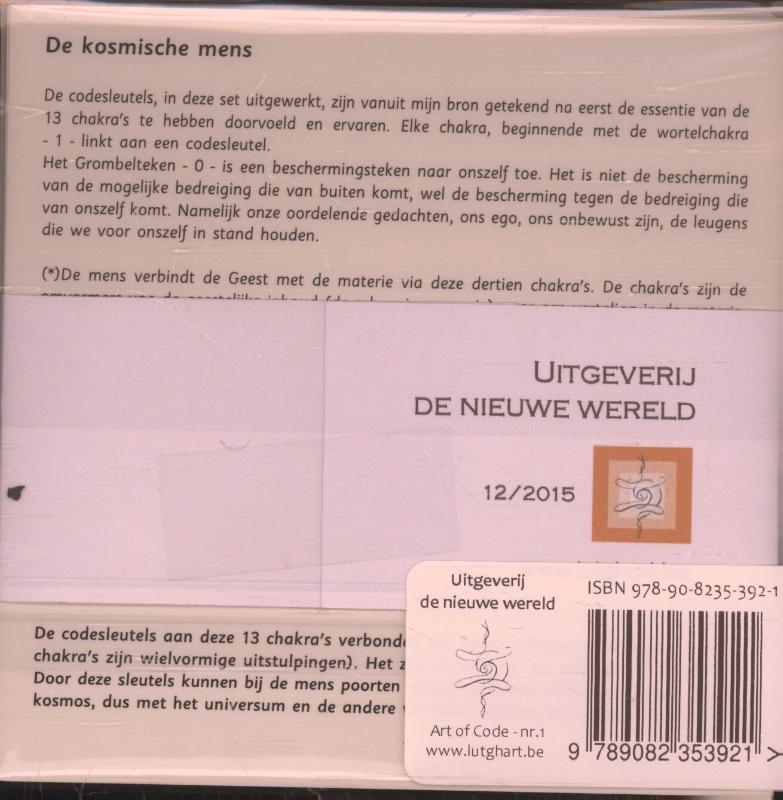 Achterkant van De 13 chakra's van de Kosmische mens