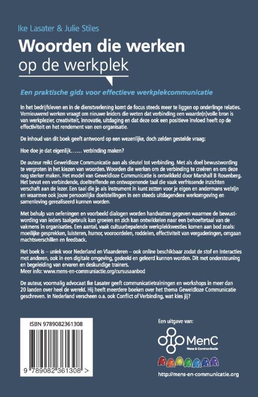 Achterkant van Woorden die werken op de werkplek