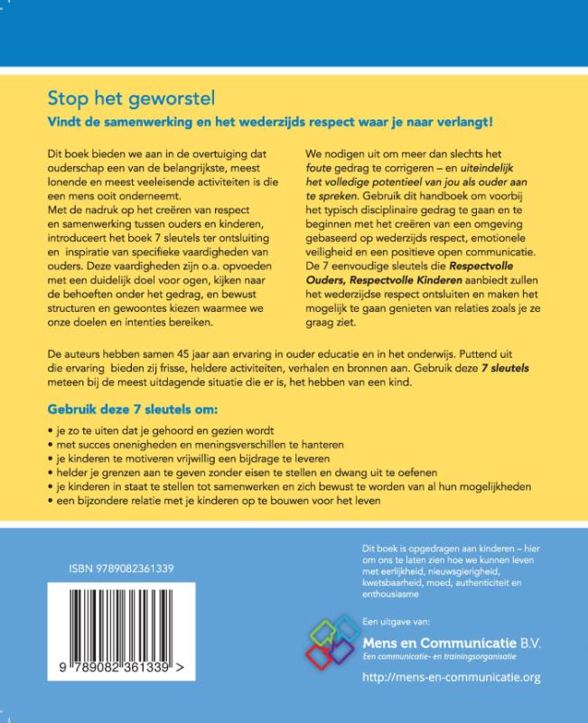 Achterkant van Respectvolle ouders, respectvolle kinderen
