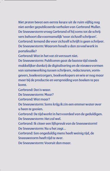Achterkant van Niet praten