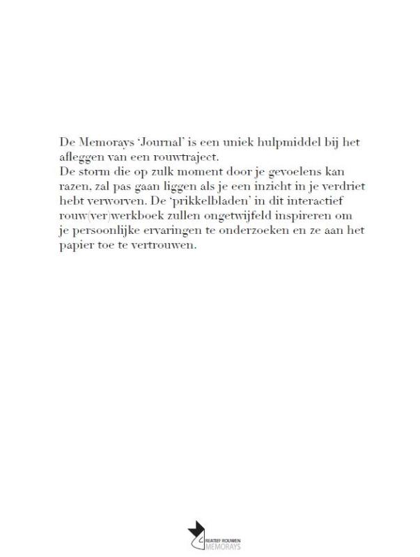 Achterkant van Memorays journal