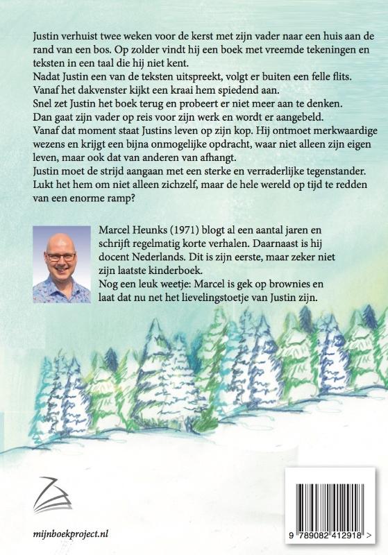 Achterkant van Justin en de boom van oorsprong