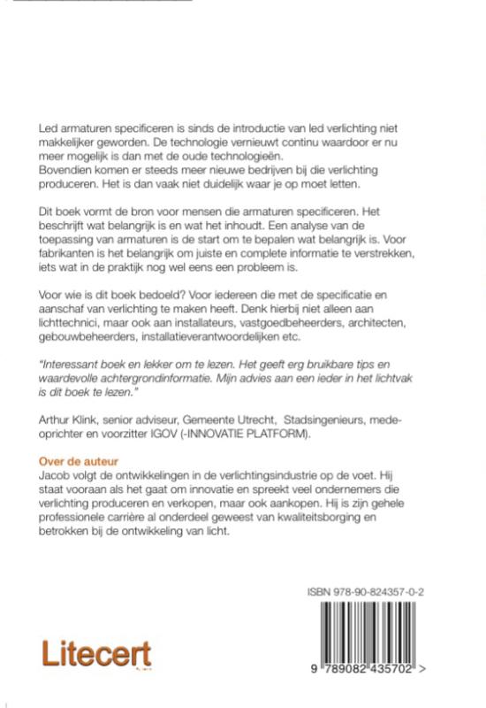 Achterkant van Led armaturen specificeren