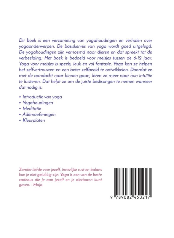 Achterkant van Yoga voor meisjes