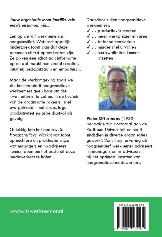 Achterkant van De Hoogsensitieve Werknemer