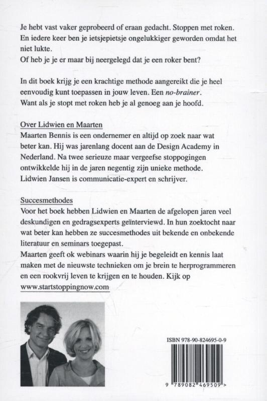 Achterkant van Start stopping now