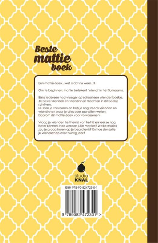 Achterkant van Beste mattie boek
