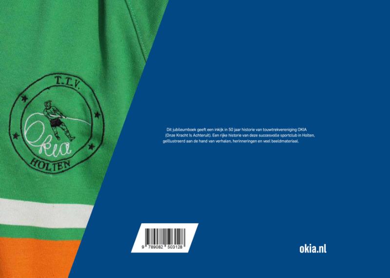 Achterkant van OKIA jubileumboek vijftig jaar