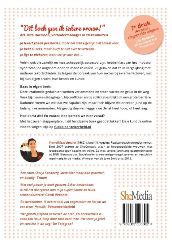 Achterkant van F*ck die onzekerheid
