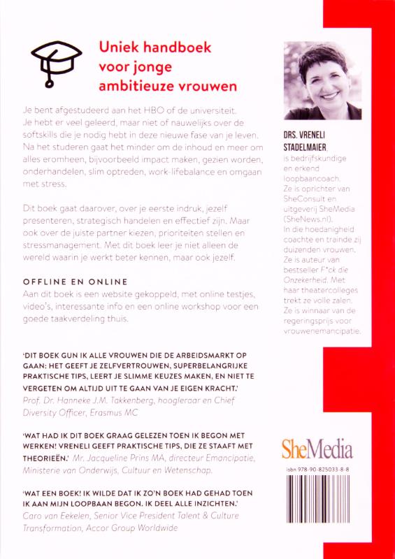 Achterkant van Een slimme meid is op haar toekomst voorbereid
