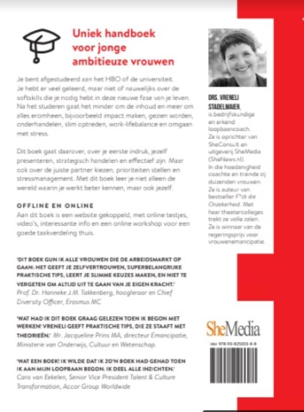 Achterkant van Een slimme meid is op haar toekomst voorbereid