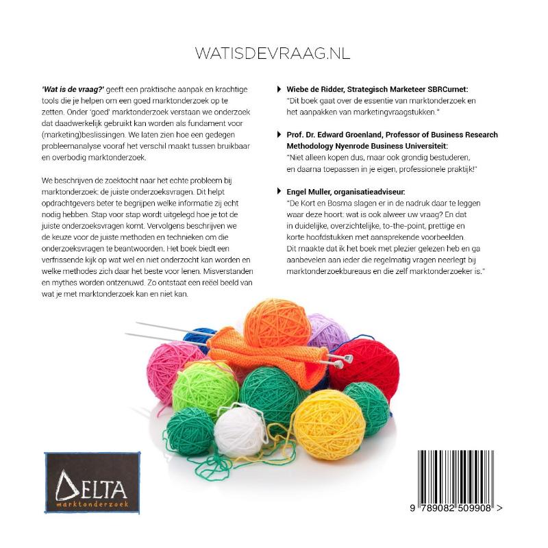 Achterkant van Wat is de vraag?