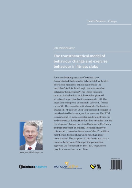 Achterkant van The transtheoretical model of behaviour change and exercise behaviour in fitness clubs