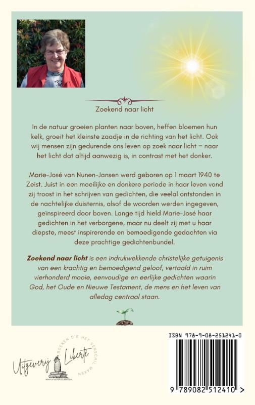Achterkant van Zoekend naar licht