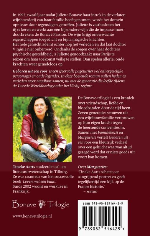 Achterkant van Geboren uit een roos