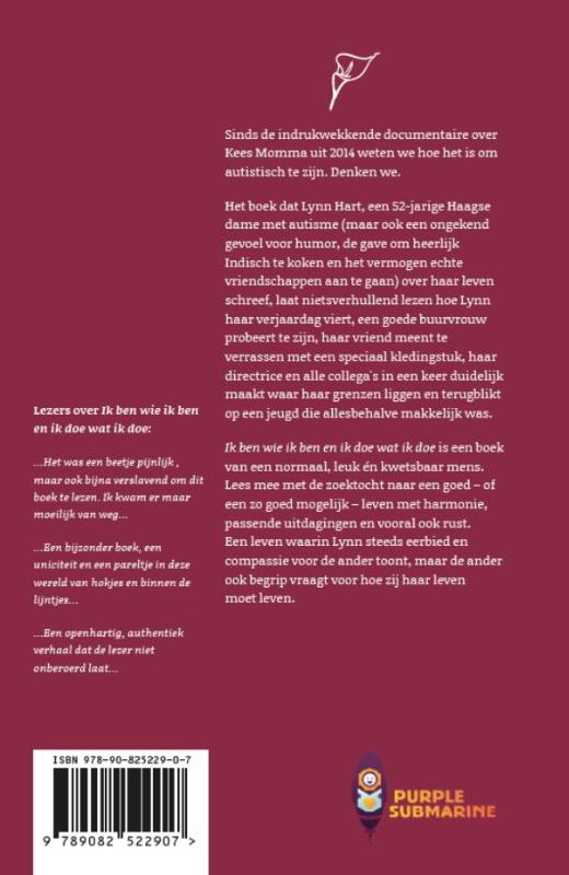 Achterkant van Ik ben wie ik ben en ik doe wat ik doe