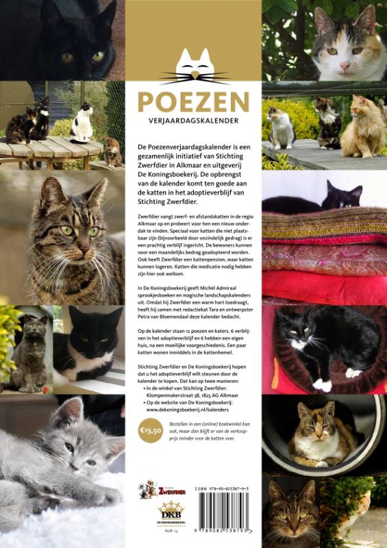 Achterkant van Poezenverjaardagskalender