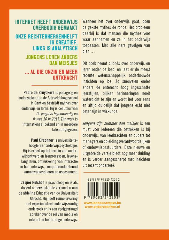Achterkant van Jongens zijn slimmer dan meisjes