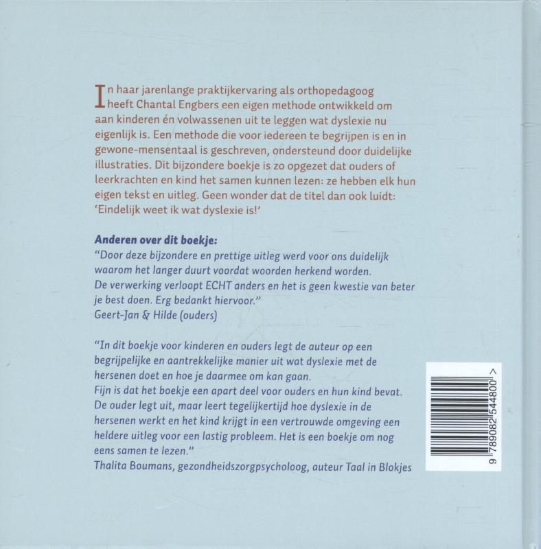 Achterkant van Nu weet ik eindelijk wat dyslexie is