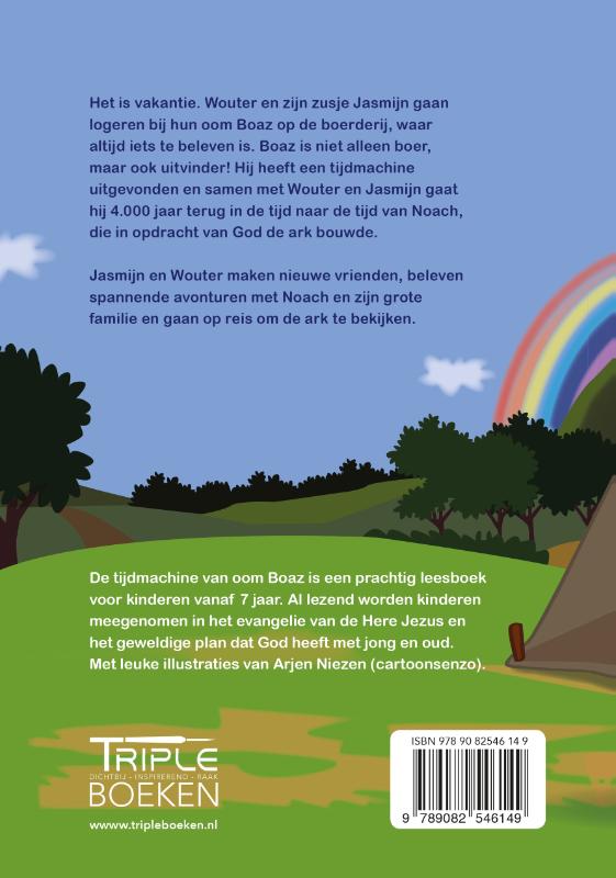 Achterkant van De tijdmachine van Oom Boaz