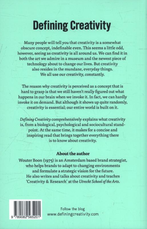Achterkant van Defining creativity