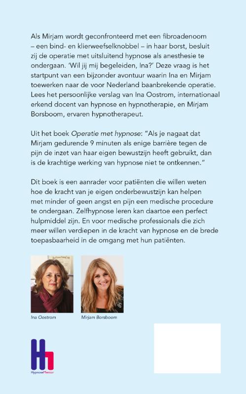 Achterkant van Operatie met hypnose