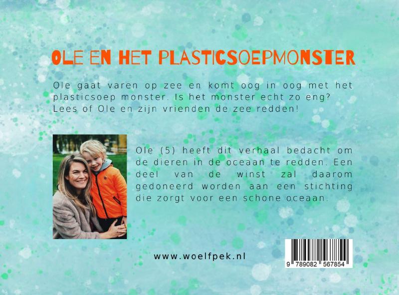 Achterkant van Ole en het plasticsoepmonster
