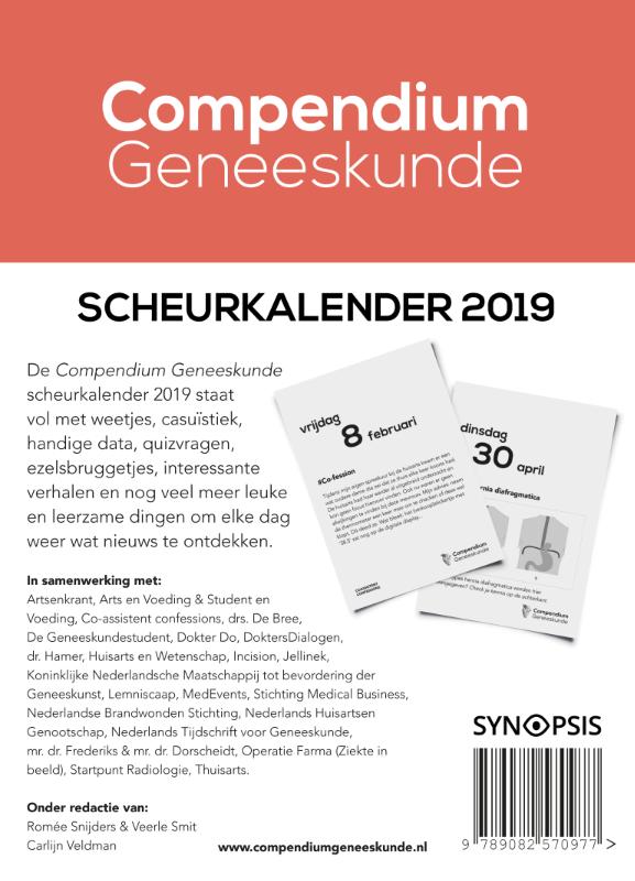 Achterkant van Compendium geneeskunde scheurkalender 2019