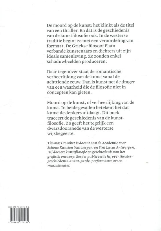 Achterkant van De moord op de kunst
