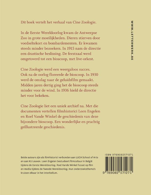 Achterkant van Cine Zoologie