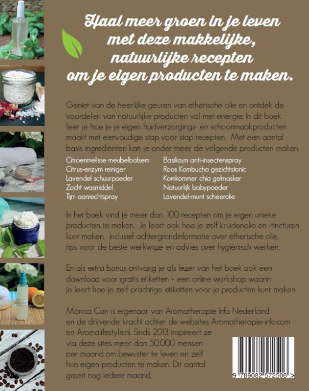 Achterkant van Groen leven met aromatherapie