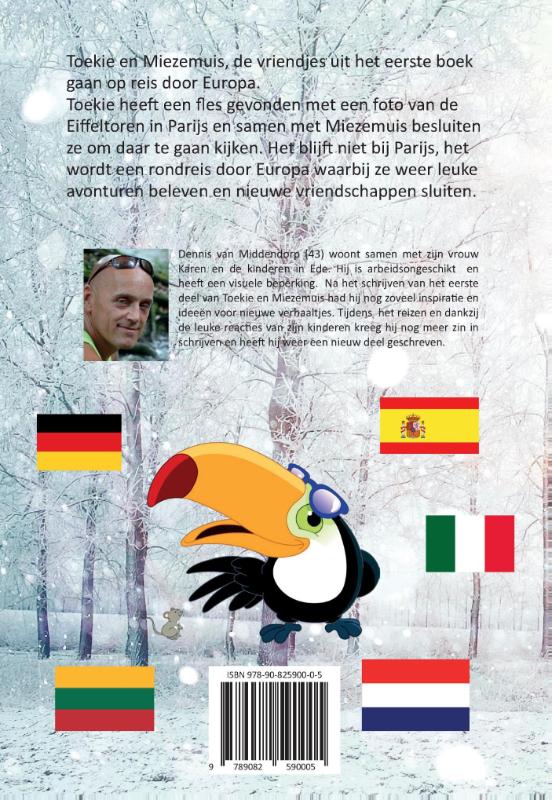 Achterkant van Toekie en Miezemuis reizen door Europa
