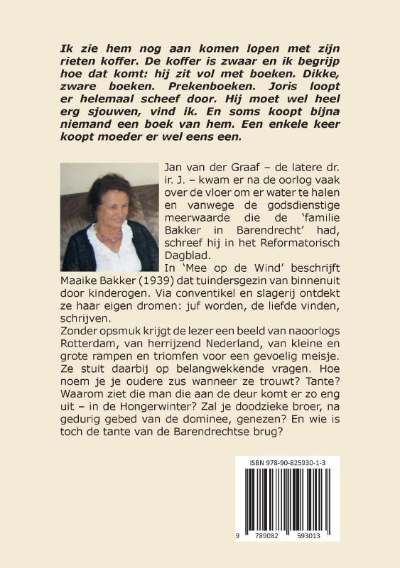 Achterkant van Mee op de wind