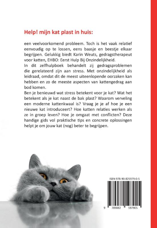 Achterkant van Help, mijn kat plast in huis