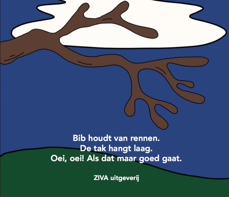 Achterkant van Bib stoot het hoofd