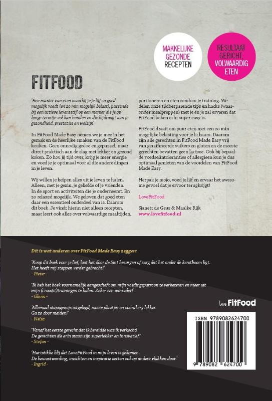 Achterkant van FitFood made easy