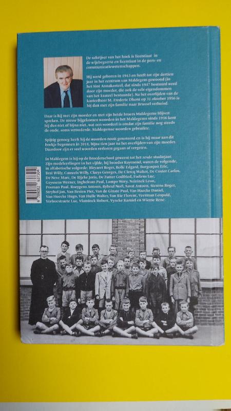 Achterkant van Klein woordenboek van Maldegemse dialectwoorden