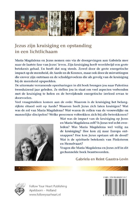 Achterkant van Jezus zijn kruisiging en opstanding in een lichtlichaam