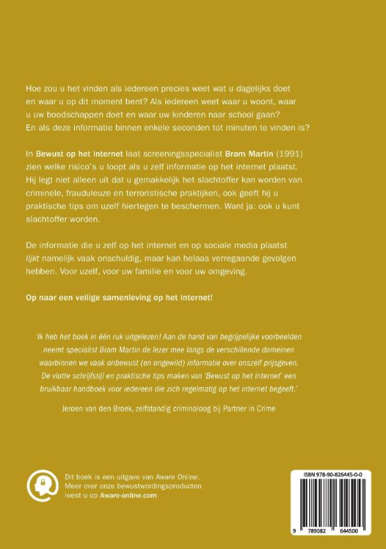 Achterkant van Bewust op het internet