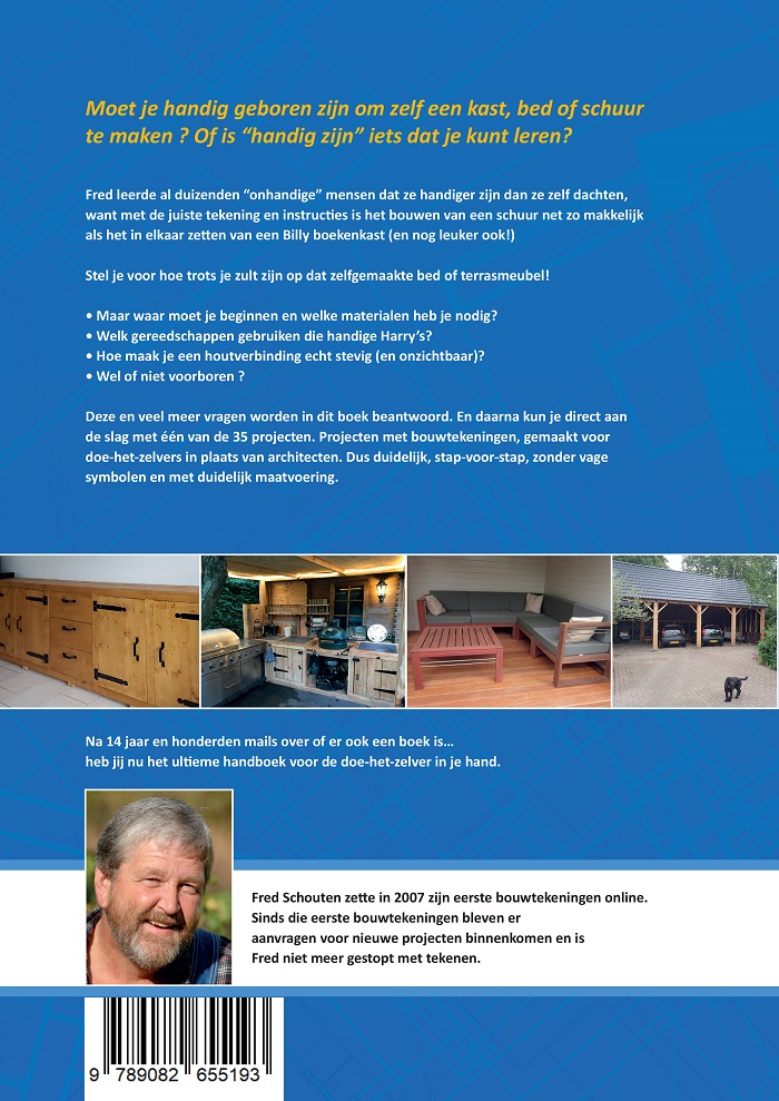 Achterkant van Fred's bouw & klus projecten handboek