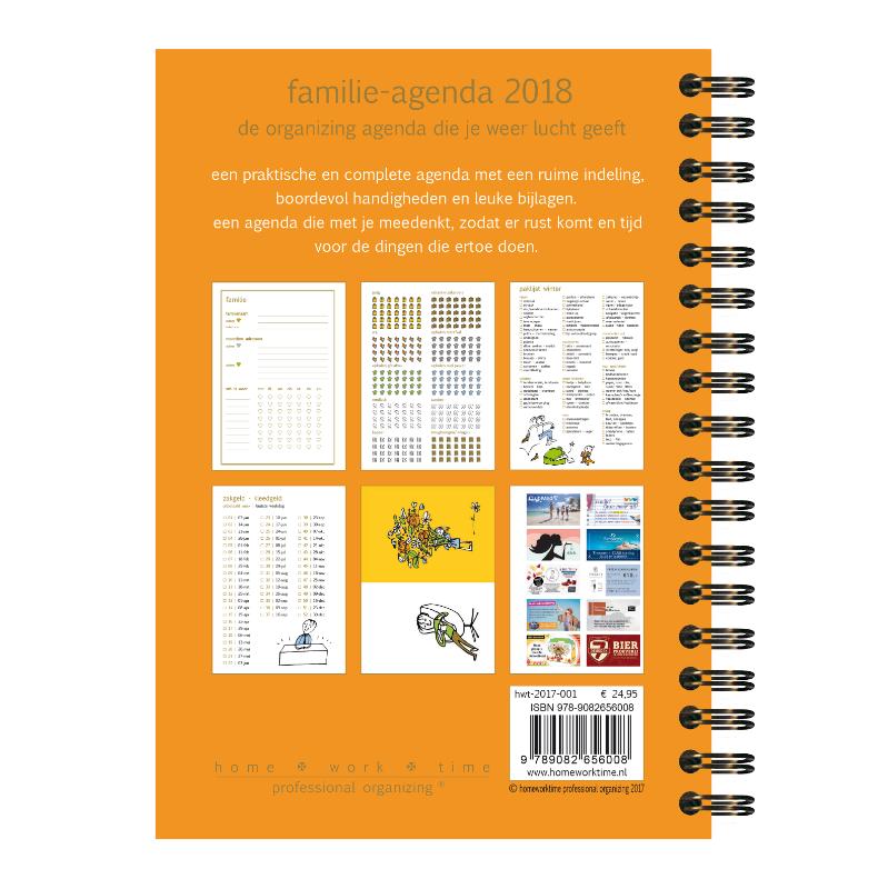 Achterkant van homeworktime familie-agenda 2018