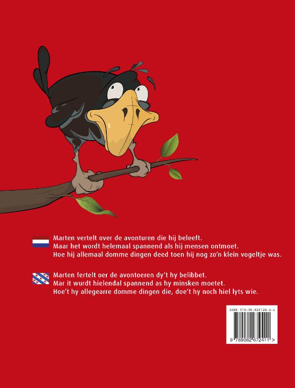 Achterkant van Marten de eigenwijze merel