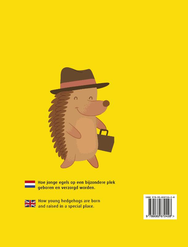Achterkant van Negen egels in een zandbak